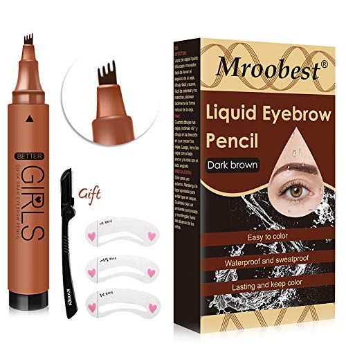 Eyebrow Pencil, Eyebrow Tattoo Pen, Lapiz De Cejas, Lápiz de cejas líquido bifurcado innovador que describe fácilmente la forma natural de la ceja