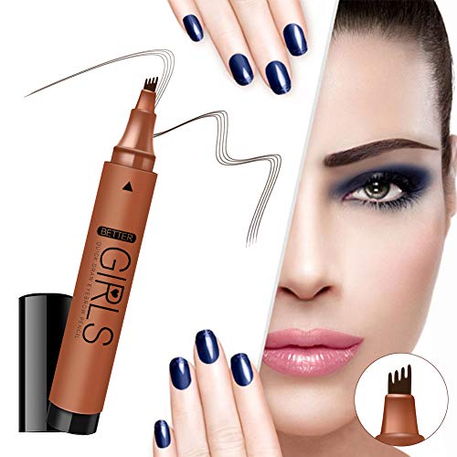 Eyebrow Pencil, Eyebrow Tattoo Pen, Lapiz De Cejas, Lápiz de cejas líquido bifurcado innovador que describe fácilmente la forma natural de la ceja