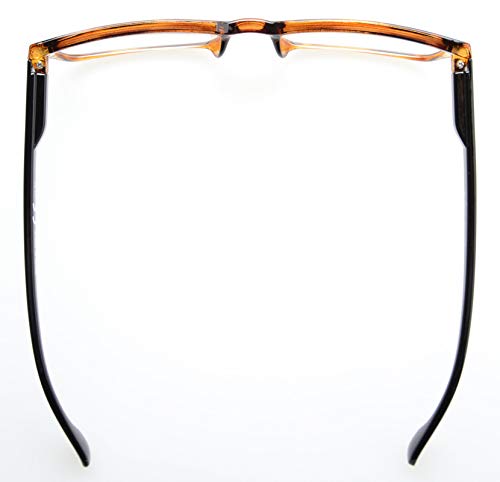 Eyekepper Lectores clásicos rectangulares de muelles de bisagras de calidad de lectura gafas (Marco Ámbar/Brazo de negro, 1.75)