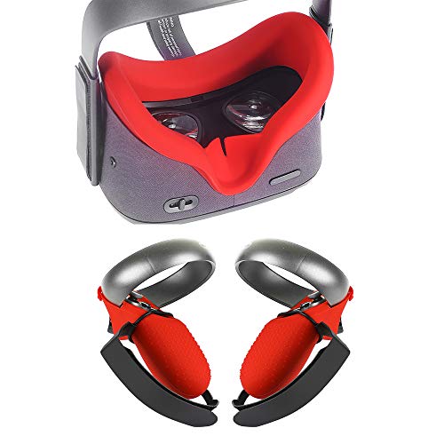 Eyglo Silicone VR Face Cover + Controller Grip + Controller Cover para Oculus Quest Headset VR Accesorios Mascarilla Impermeable a Prueba de Sudor