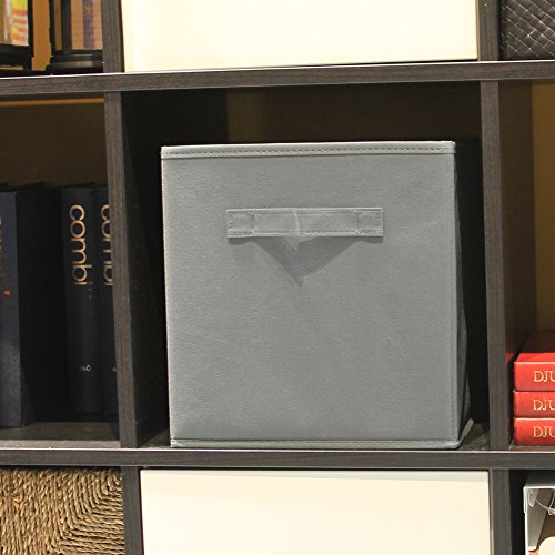EZOWare Caja de Almacenaje con 6 pcs, Caja de Tela para Almacenaje, Gris