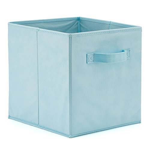 EZOWare Caja de Almacenaje con 6 pcs, Set de 6 Cajas de Juguetes, Caja de Tela para Almacenaje, (Azul Claro)