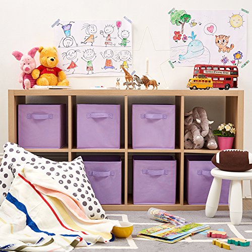 EZOWare Caja de Almacenaje con 6 pcs, Set de 6 Cajas de Juguetes, Caja de Tela para Almacenaje, (Púrpura)