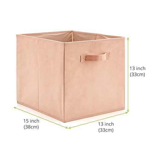 EZOWare Caja de Almacenaje x 4 Unidades, Almacenaje Juguetes, Caja para Ropa (33 x 38 x 33 cm) (Rosado)