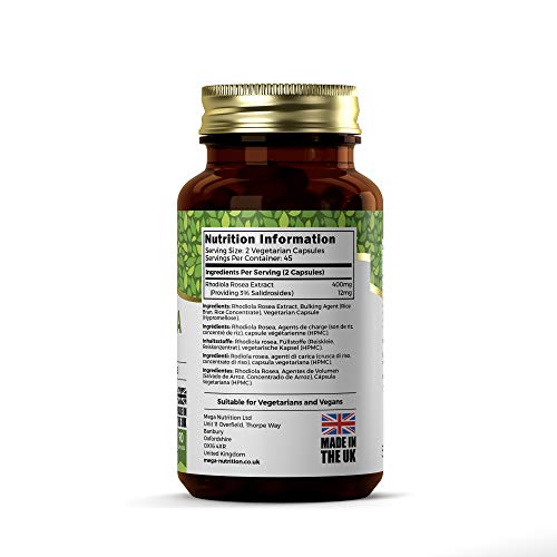 Ezyleaf Rhodiola Rosea Capsulas 200mg | Nootropicos para Estudiar, Concentracion y Memoria | 90 Capsulas Vegetarianas | Rodiola Nootropico VItaminico para Atencion | Sin Gluten o OGM
