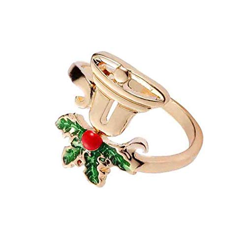 F-blue Cristos joyería de Bell Ciervos del Copo de Nieve Viejo Gota de Navidad del Anillo del Anillo de lubricación de aleación de Mujeres Aniversario cumpleaños