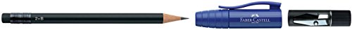 Faber-Castell 182997 - Lápiz de madera, negro, 1 unidad [tapas surtidas]