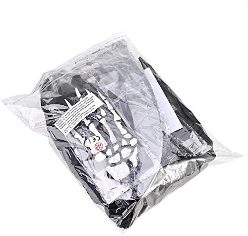 Fabu Negro Largo Capa con Capucha para Halloween Carnaval, Guantes de Esqueleto y Máscara de Calavera Disfraz Plástico Falsa Guadaña Hoz Arma para Adultos Halloween Danza Fiesta de Disfraz 1 Juego