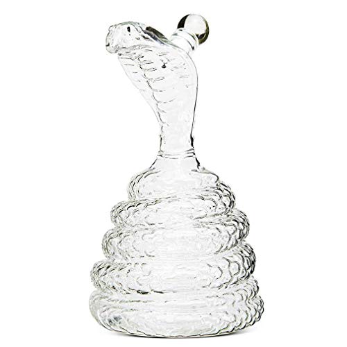 FACAZ Jarra de Whisky King Cobra Snake, Vidrio soplado a Mano sin Plomo, Jarra de Serpiente para Licor, Whisky, Bourbon, Vodka, 600