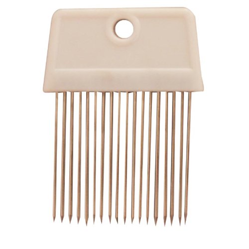 Fackelmann Guía para Cortar Cebolla o Rebanar Frutas y Verduras a lonchas con púas en Acero Inoxidable y Mango de plásti Corta, 9 cm