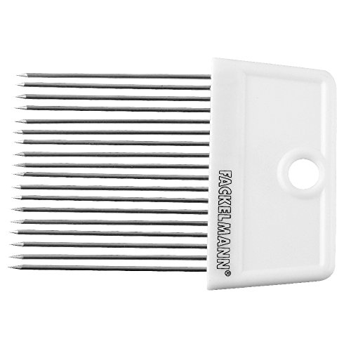 Fackelmann Guía para Cortar Cebolla o Rebanar Frutas y Verduras a lonchas con púas en Acero Inoxidable y Mango de plásti Corta, 9 cm