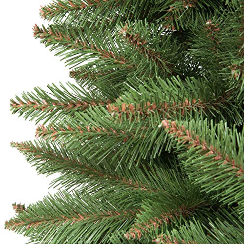 FairyTrees Árbol Navideño, Pícea Artificial con Soporte de Madera, Árbol de Navidad PVC, 150cm
