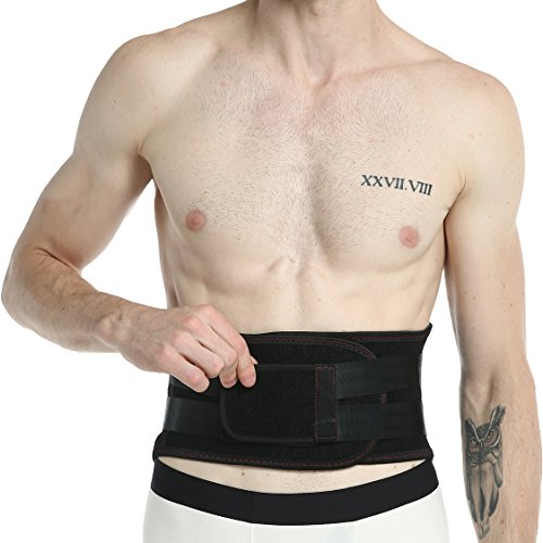 Faja lumbar Neotech Care - Accesorio transpirable y ajustable para la parte baja de la espalda - Doble entramado de compresión - Protección para el levantamiento de pesos (Negro, S)