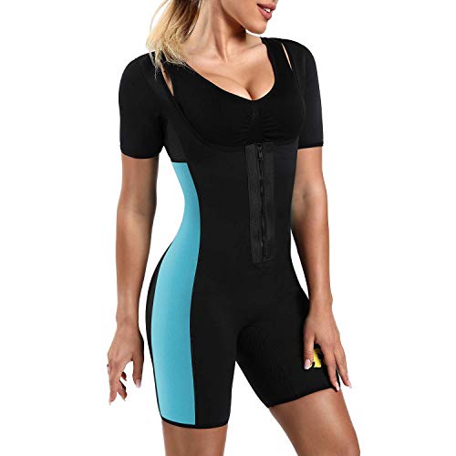 Faja Reductora Adelgazante Abdomen Mujer Neopreno Body Moldeador para Deport Fiteness (L,Cremallera/Negro)