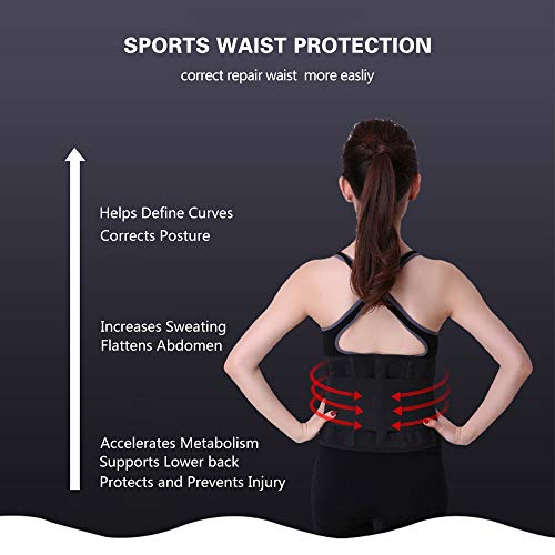 Faja Reductora Adelgazante,Hually Sports Cinturón de fitness para la salud lomo lumbar soporte de cintura de alta elasticidad respaldo cálido apoyo descompresión cintura cinturón reductor de cintura
