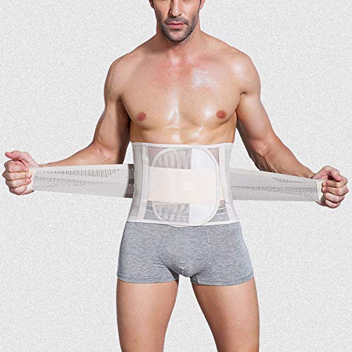 Faja Reductora Lumbar Cinturón Protector De Cintura Espalda Ajustable Elástica para Hombre Desnudo L