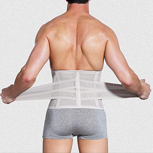 Faja Reductora Lumbar Cinturón Protector De Cintura Espalda Ajustable Elástica para Hombre Desnudo L