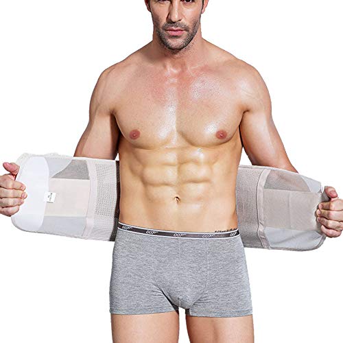 Faja Reductora Lumbar Cinturón Protector De Cintura Espalda Ajustable Elástica para Hombre Desnudo L