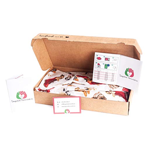 Faja Térmica Lumbar de Semillas - Almohada de Calor para Espalda Calentar en Microondas (60x20 cm) - Saco Térmico con Funda lavable, Tela de Algodón 100% y Olor a Lavanda (Perritos)