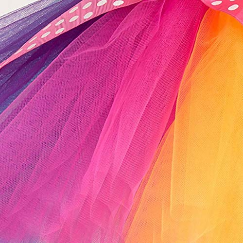 Falda del Tutu para Niña,SHOBDW Niños Tutu Tulle Fluffy Pettiskirt Regalos de Cumpleaños Fiesta Baile Niños Regalo de Cumpleaños Rainbow Rainbow Performance Mini Falda de Ballet(Multicolor,9T)
