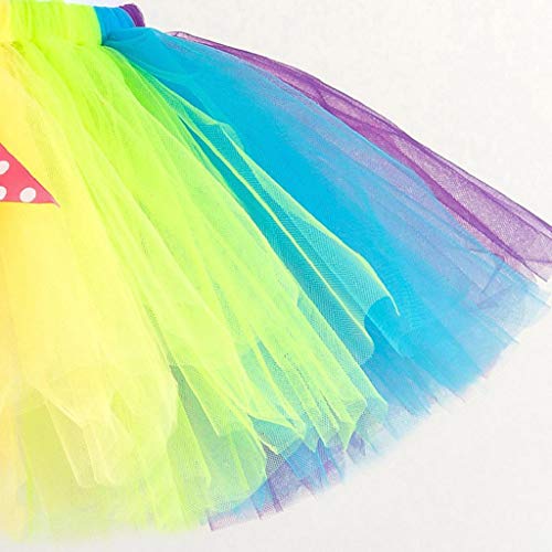 Falda del Tutu para Niña,SHOBDW Niños Tutu Tulle Fluffy Pettiskirt Regalos de Cumpleaños Fiesta Baile Niños Regalo de Cumpleaños Rainbow Rainbow Performance Mini Falda de Ballet(Multicolor,9T)