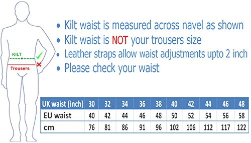 Falda Escocesa Vestido Tierras Altas Tradicional Hombres Kilt - Wallace, W38