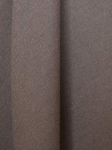 Falda Larga Mujer de Lino Plisado Cintura Elástica Color sólido con Bolsillo - Marrón 80CM