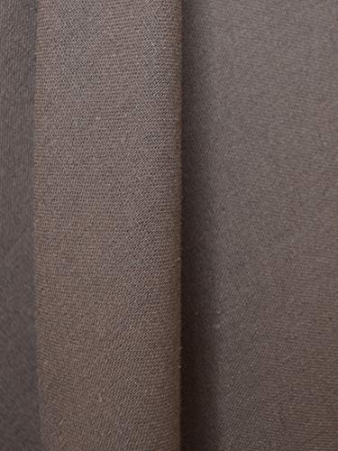 Falda Larga Mujer de Lino Plisado Cintura Elástica Color sólido con Bolsillo - Marrón 80CM