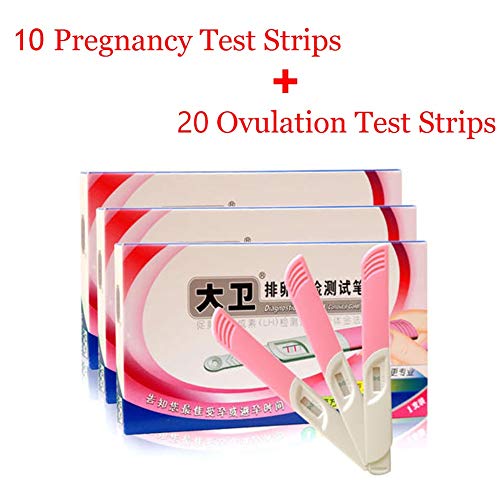 Fall Pruebas de Ovulación, 20 Prueba de Ovulación Tiras con 10 Tiras de Prueba de Embarazo en orina y 30 de Copa, Palillos sensibles Fertilidad de Prueba Predictor for Mujeres