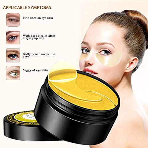 Famed Máscara de ojos de oro de 24 quilates, máscaras de ojos para círculos oscuros, almohadillas de gel debajo de los ojos, máscara de ojos para ojos hinchados, cuidado de la piel, great gift