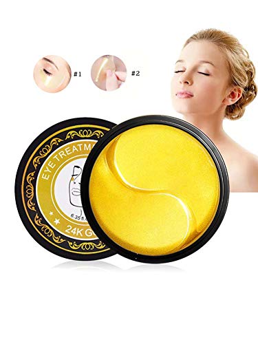Famed Máscara de ojos de oro de 24 quilates, máscaras de ojos para círculos oscuros, almohadillas de gel debajo de los ojos, máscara de ojos para ojos hinchados, cuidado de la piel, great gift