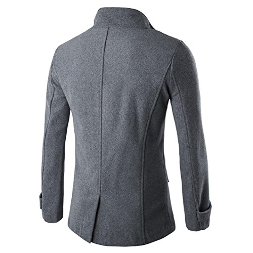 FAMILIZO Hombres OtoñO Invierno Caliente Doble Fila De Botones De Lana Capa SuéTer Top Blusa (XXL, Gris)