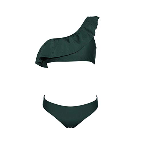 FAMILIZO Ropa de Baño Mujer Bikini Push Up Tanga Trajes De Una Pieza Bikinis Women Mujeres Sólido Volantes Bikini Traje De Baño Bikini Bañador Sexy Swimwear