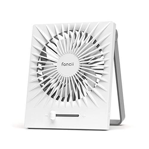Fancii Ventilador USB Portátil de Sobremesa, Ultra Silencioso, Recargable y Turbo Potente - Ventilador de Escritorio con Múltiples Velocidades, 17cm de Alto, Batería de 2000 mAh