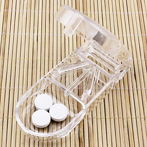 Fangfeen 3pcs de Forma Rectangular Comprimidos/Pastillas/Vitamina/Cápsula Cortador Cortador de píldoras de Vitamina Cortador de Corte con Cuchilla de Acero Inoxidable