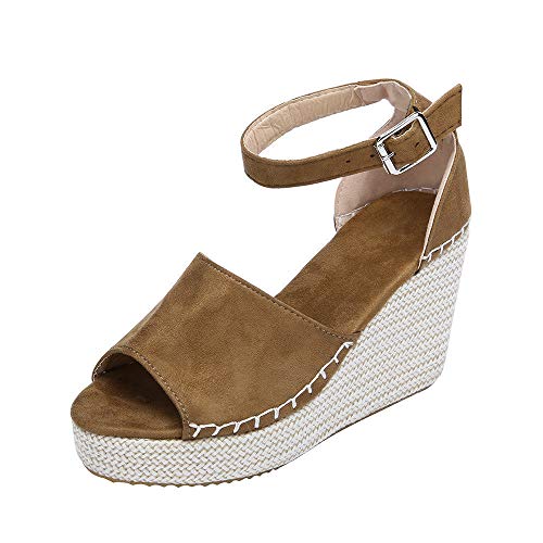 Fannyfuny_Zapatos de Verano Sandalias Mujer Zapatos Tacon Mujer Cuña Casuales Zapatillas de Cuña para Mujeres Primavera Verano Tacón Cuña Zapatos de Fiesta