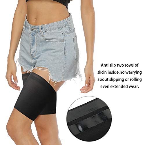 FANTESI 4 pares de bandas elásticas para el muslo, para mujer, antirozaduras, para evitar rozaduras en el muslo, bandas invisibles para el muslo (multi)