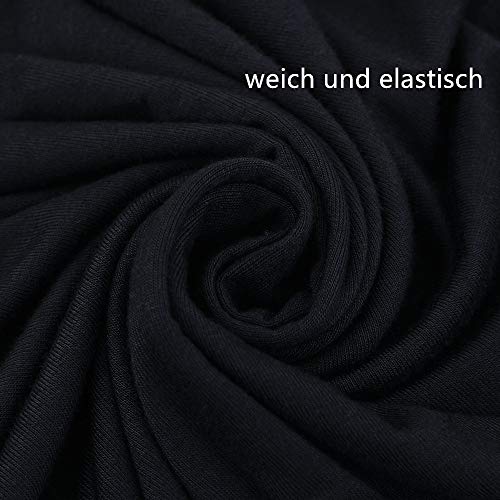 Farchat Vestidos Mujer Suelto Casual de la Camiseta Cuello Redondo Vestido Negro XL