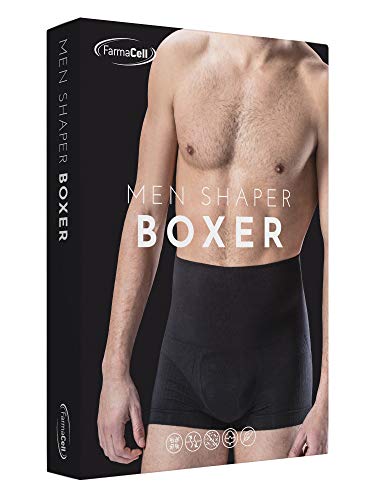 Farmacell Man 402 (Blanco, XXL) Calzoncillo Tipo Boxer Moldeador de Algodon para Hombre con Faja Elastica
