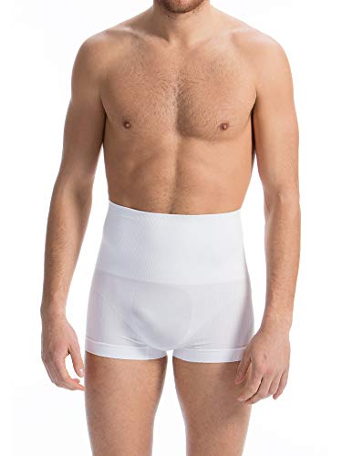 Farmacell Man 402 (Blanco, XXL) Calzoncillo Tipo Boxer Moldeador de Algodon para Hombre con Faja Elastica