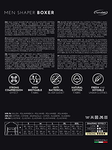 Farmacell Man 402 (Blanco, XXL) Calzoncillo Tipo Boxer Moldeador de Algodon para Hombre con Faja Elastica