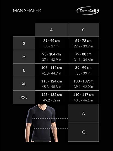 Farmacell Man 405 (Blanco, L) Faja Elástica Moldeadora y de contencion para Hombres