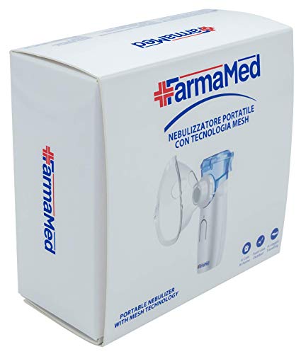 FARMAMED Nebulizador Portátil Tecnología Mesh, Inhalador Eléctrico Silencioso para Adultos y Niños, Fuente de alimentación dual, Baterías o Cable USB