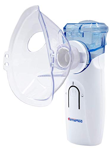 FARMAMED Nebulizador Portátil Tecnología Mesh, Inhalador Eléctrico Silencioso para Adultos y Niños, Fuente de alimentación dual, Baterías o Cable USB