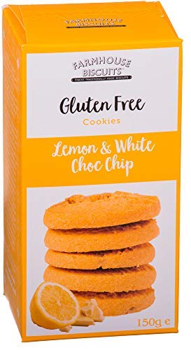 Farmhouse Biscuits Inglés Galletas Limón y Chocolate Blanco Sin Gluten - 1 x 150 Gramos