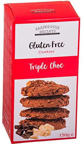 Farmhouse Biscuits Tube Inglés Triple Chocolate Galletas Sin Gluten - 1 x 150 Gramos