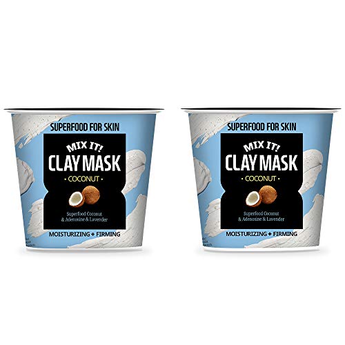 FARMSKIN Súper comida ¡Mézclalo! Mascarilla de arcilla facial Mascarilla de arcilla coco (paquete de 2)