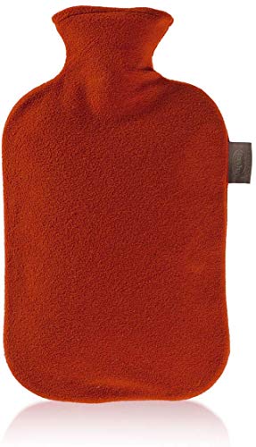 Fashy 6530 - Bolsa de agua caliente con funda de fieltro, 2 L, color rojo