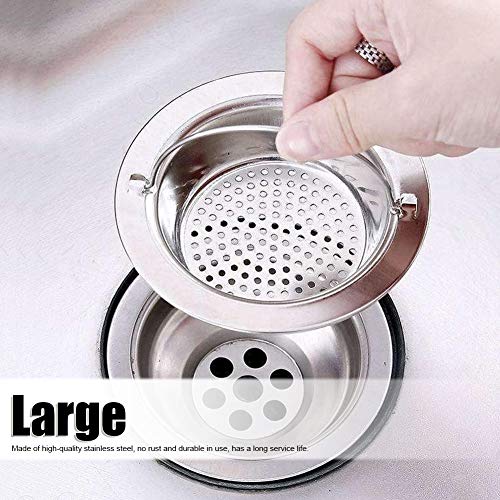 Fdit Colador de Cocina, Filtro de Drenaje fácil de Limpiar, Malla densa de Acero Inoxidable portátil de 3 Piezas para Cocina, baño, Inodoro(Small)