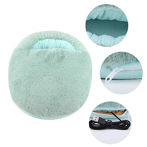 Fdit Socialme-EU Calentador de Pies Cojín Calentador Eléctrico USB para Invierno Oficina Calentadores Zapatillas Calmar Dolor Terapia de Calor 5V 50 ℃ -60 ℃(Azul Claro)
